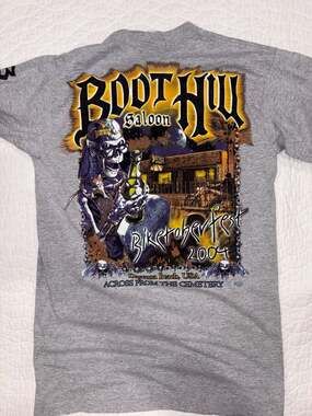 Vintage 2004 Boot Hill Saloon Biketoberfest Daytona Biker Long Sleeve Shirt S